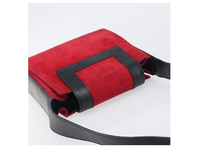 Céline Borsa a tracolla Circle CELINE Suede Red Gold Auth 198547A Rosso D'oro - vista 6