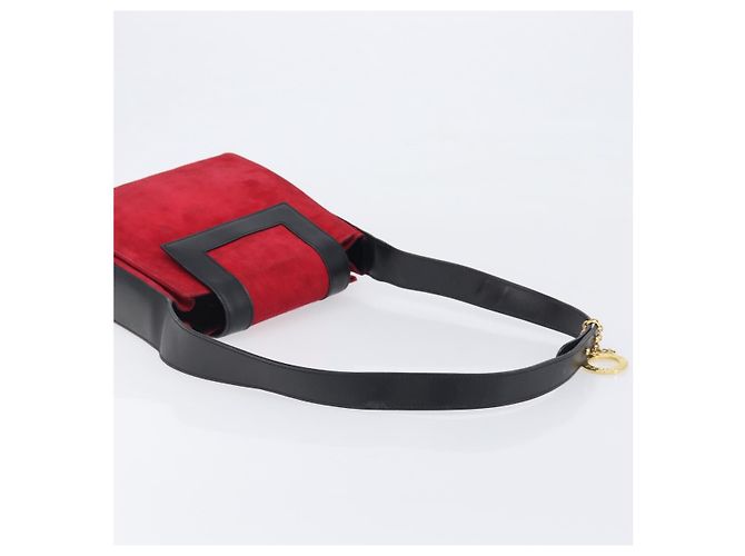Céline Borsa a tracolla Circle CELINE Suede Red Gold Auth 198547A Rosso D'oro - vista 7