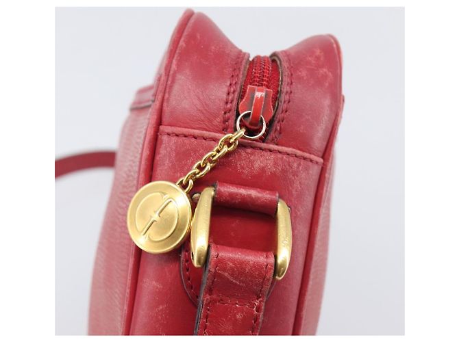 Borsa a tracolla GUCCI in pelle rossa e oro Auth 199603 Rosso D'oro - vista 10