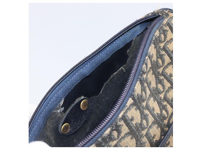 Borsa a tracolla Christian Dior Trotter Canvas Navy Gold Tone Auth 198886 Blu navy - vista 12