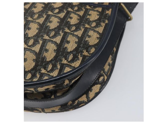 Borsa a tracolla Christian Dior Trotter Canvas Navy Gold Tone Auth 198886 Blu navy - vista 14