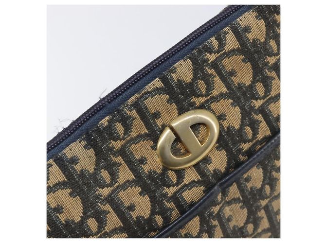 Borsa a tracolla Christian Dior Trotter Canvas Navy Gold Tone Auth 198886 Blu navy - vista 18