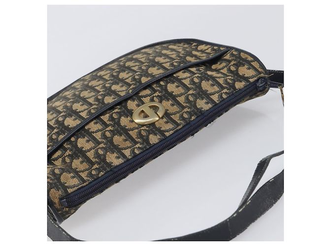 Borsa a tracolla Christian Dior Trotter Canvas Navy Gold Tone Auth 198886 Blu navy - vista 6