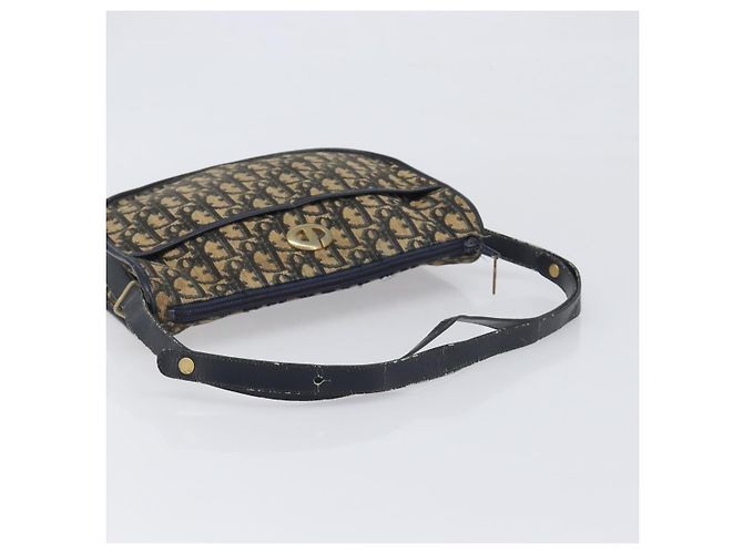 Borsa a tracolla Christian Dior Trotter Canvas Navy Gold Tone Auth 198886 Blu navy - vista 7