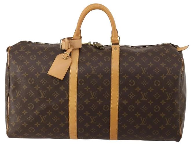 LOUIS VUITTON Monogram Keepall 55 Boston Bag M41424 LV Auth 198304V Monogramma - vista 13