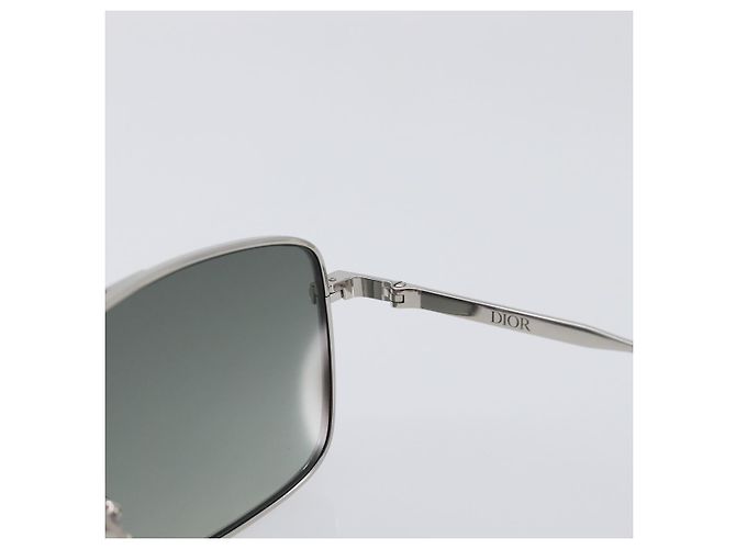 Gafas de sol Christian Dior metal Silver Auth BA15207M Plata - vista 10