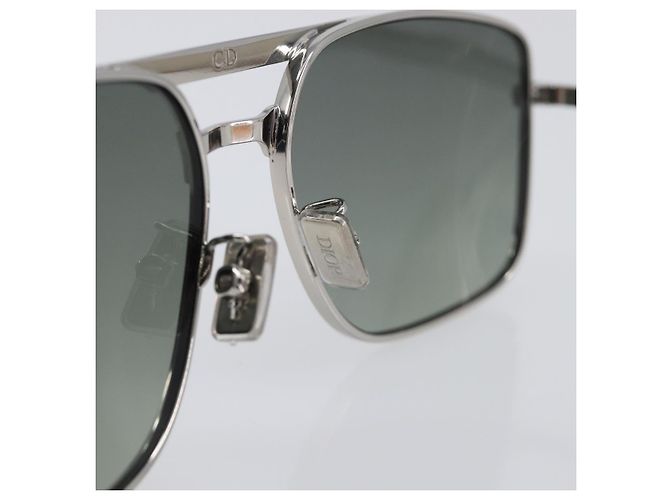 Gafas de sol Christian Dior metal Silver Auth BA15207M Plata - vista 14