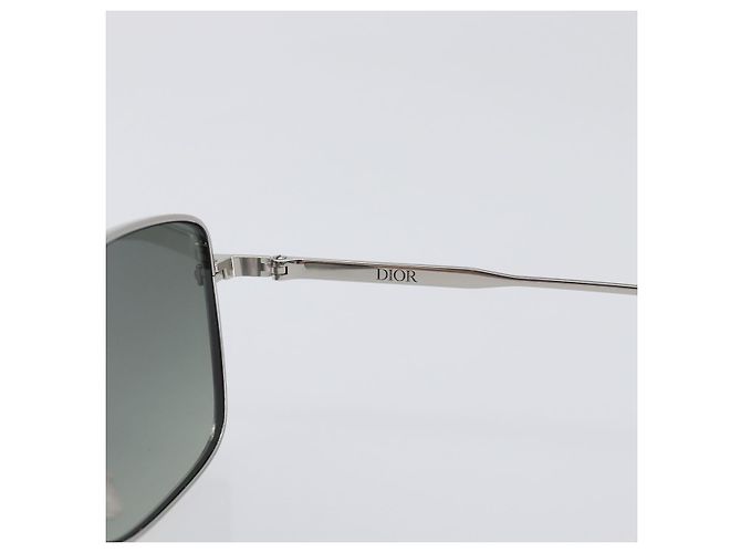 Gafas de sol Christian Dior metal Silver Auth BA15207M Plata - vista 8