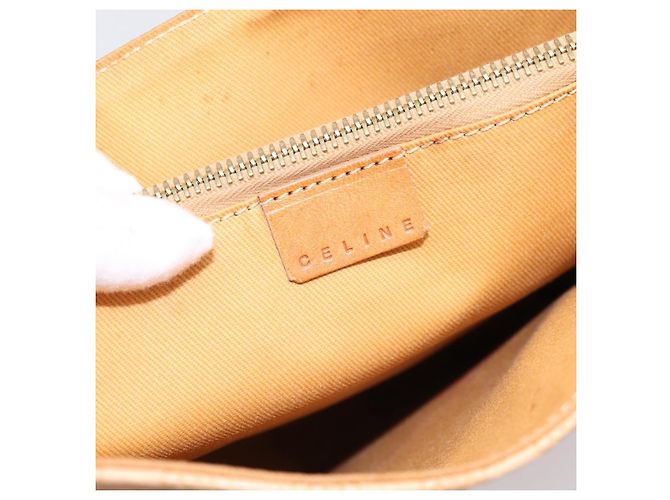 Céline CELINE Macadam Canvas Tote Bag PVC Leder Beige Gold Auth ka5912 Golden - Ansicht 10