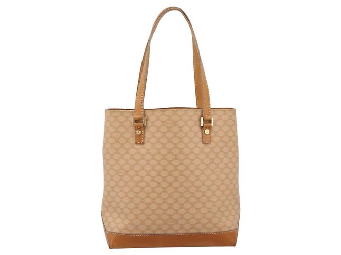 Céline CELINE Macadam Canvas Tote Bag PVC Leder Beige Gold Auth ka5912 Golden - Ansicht 13