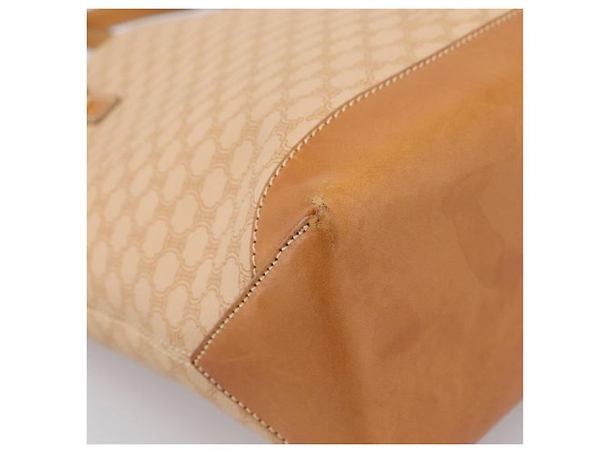 Céline CELINE Macadam Canvas Tote Bag PVC Leder Beige Gold Auth ka5912 Golden - Ansicht 15