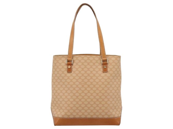 Céline CELINE Macadam Canvas Tote Bag PVC Leder Beige Gold Auth ka5912 Golden - Ansicht 2