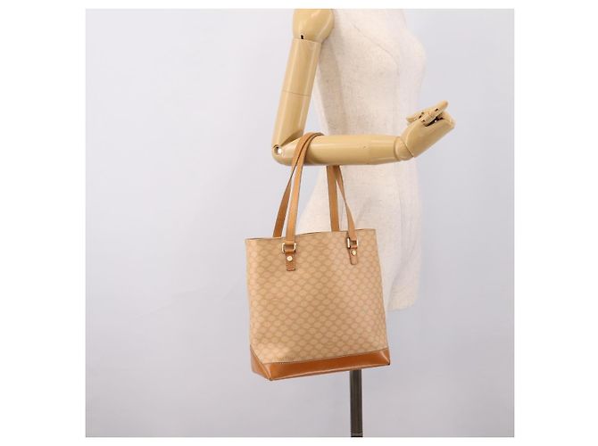 Céline CELINE Macadam Canvas Tote Bag PVC Leder Beige Gold Auth ka5912 Golden - Ansicht 21