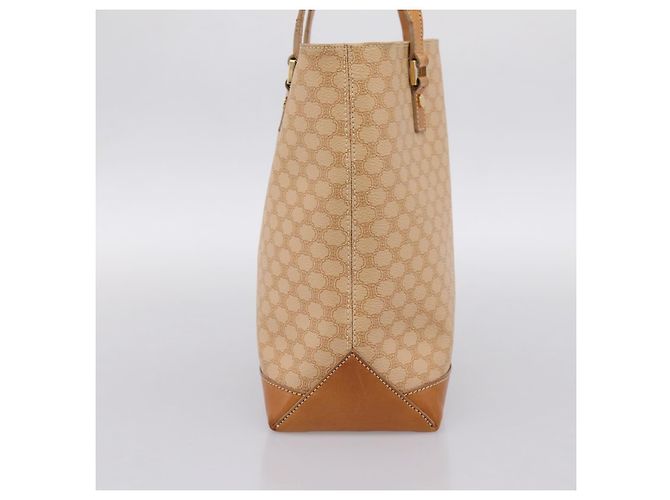 Céline CELINE Macadam Canvas Tote Bag PVC Leder Beige Gold Auth ka5912 Golden - Ansicht 3