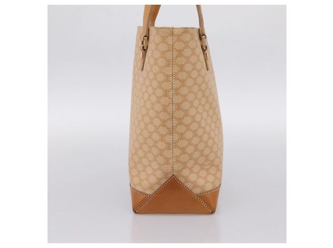 Céline CELINE Macadam Canvas Tote Bag PVC Leder Beige Gold Auth ka5912 Golden - Ansicht 4