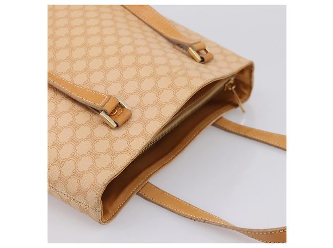 Céline CELINE Macadam Canvas Tote Bag PVC Leder Beige Gold Auth ka5912 Golden - Ansicht 6