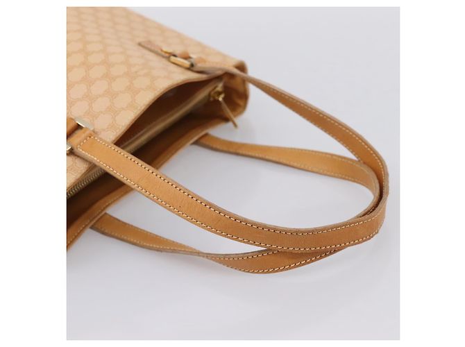 Céline CELINE Macadam Canvas Tote Bag PVC Leder Beige Gold Auth ka5912 Golden - Ansicht 7