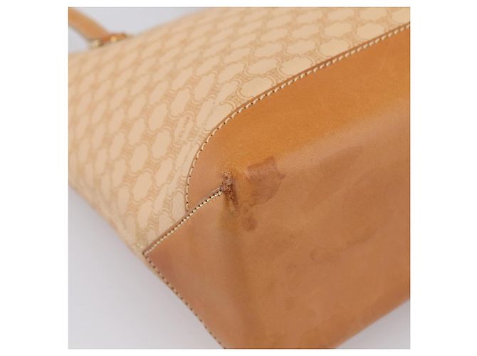 Céline CELINE Macadam Canvas Tote Bag PVC Leder Beige Gold Auth ka5912 Golden - Ansicht 9