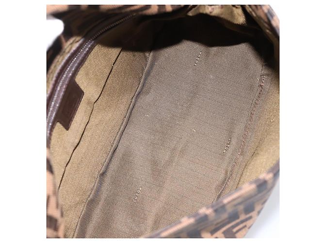 Borsa a tracolla FENDI Zucca Canvas Mamma Baguette Marrone Argento Auth BA15280V - vista 11