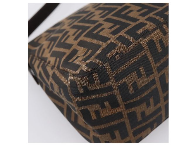 Borsa a tracolla FENDI Zucca Canvas Mamma Baguette Marrone Argento Auth BA15280V - vista 16