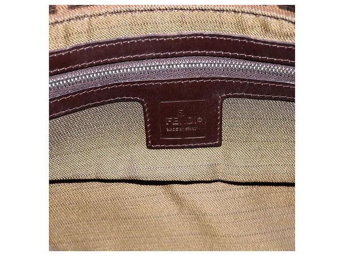 Borsa a tracolla FENDI Zucca Canvas Mamma Baguette Marrone Argento Auth BA15280V - vista 17