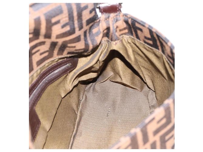 Borsa a tracolla FENDI Zucca Canvas Mamma Baguette Marrone Argento Auth BA15280V - vista 18