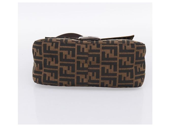 Borsa a tracolla FENDI Zucca Canvas Mamma Baguette Marrone Argento Auth BA15280V - vista 5