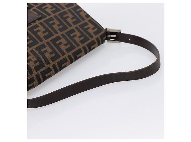 Borsa a tracolla FENDI Zucca Canvas Mamma Baguette Marrone Argento Auth BA15280V - vista 7