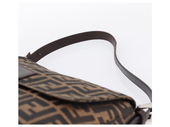 Borsa a tracolla FENDI Zucca Canvas Mamma Baguette Marrone Argento Auth BA15280V - vista 8