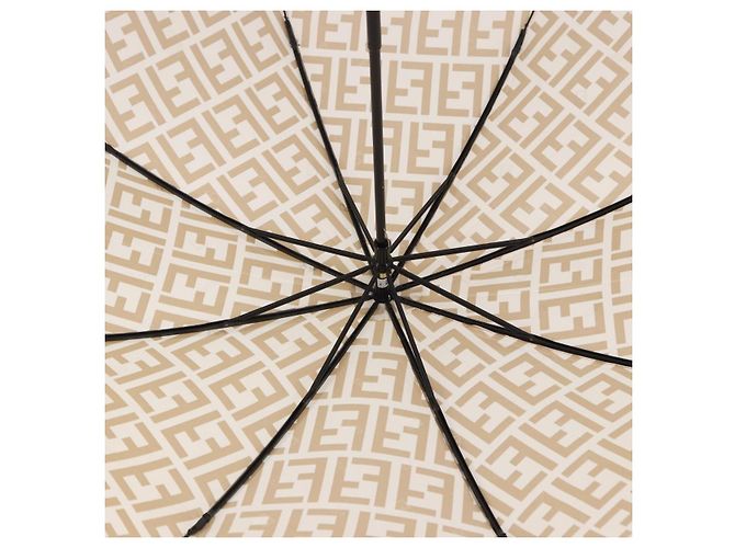 FENDI Zucca Canvas Folding Umbrella Beige Gold Auth 196709A Golden - view 10