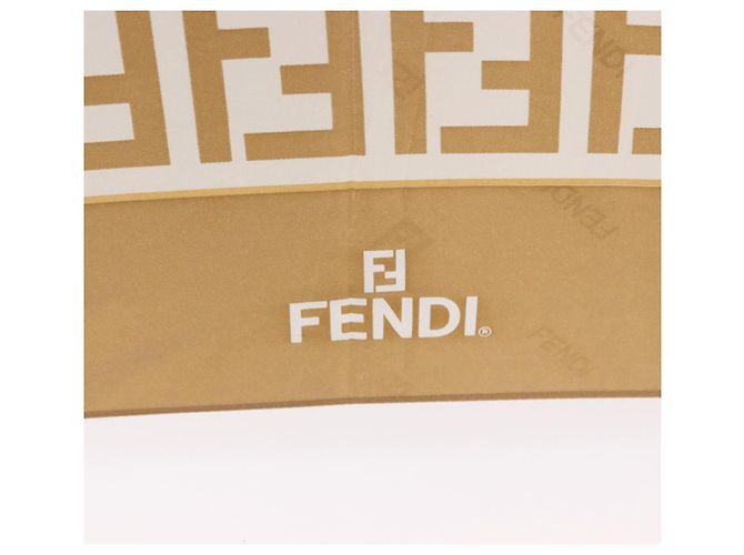 FENDI Zucca Canvas Folding Umbrella Beige Gold Auth 196709A Golden - view 8