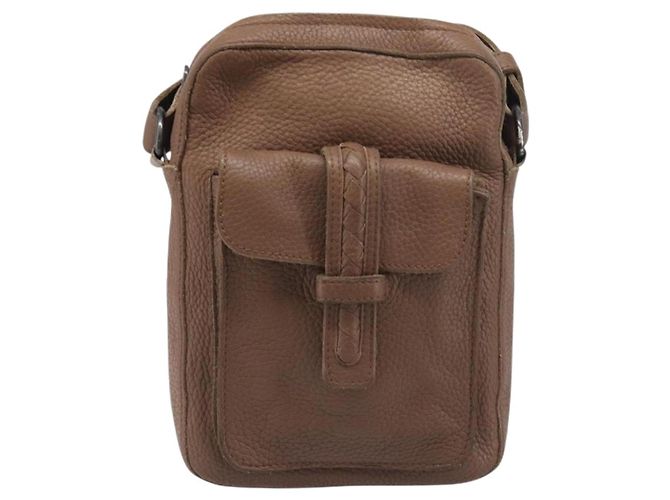 Borsa a tracolla BOTTEGA VENETA in pelle marrone 145152 Auth ep15711 - vista 13