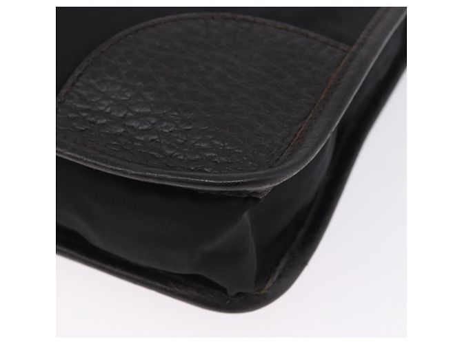 Borsa Tote PRADA Nylon Pelle Nero Tono Oro Auth am12459V - vista 17