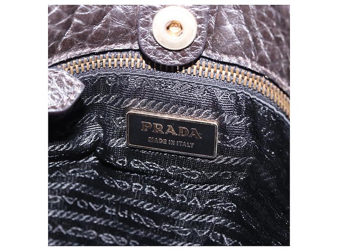 Borsa Tote PRADA Nylon Pelle Nero Tono Oro Auth am12459V - vista 20