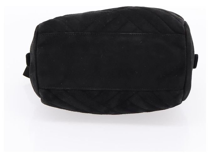 Borsa PRADA Suede Black Gold Auth 197809 Nero D'oro - vista 5