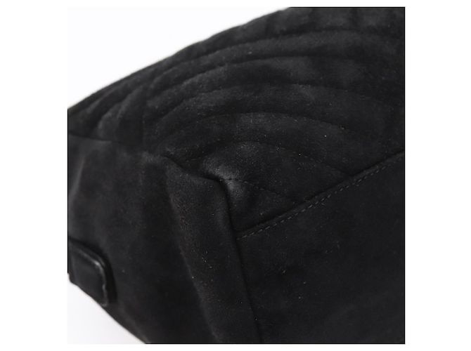 Borsa PRADA Suede Black Gold Auth 197809 Nero D'oro - vista 9