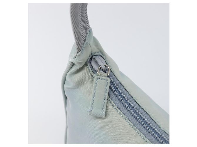 PRADA Accessory Pouch Nylon Light Blue Silver Auth 200143 Silvery - view 10