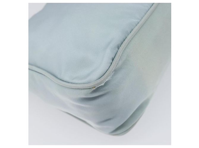 PRADA Accessory Pouch Nylon Light Blue Silver Auth 200143 Silvery - view 14