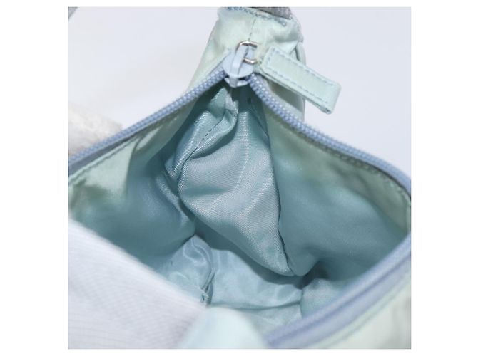 PRADA Accessory Pouch Nylon Light Blue Silver Auth 200143 Silvery - view 19