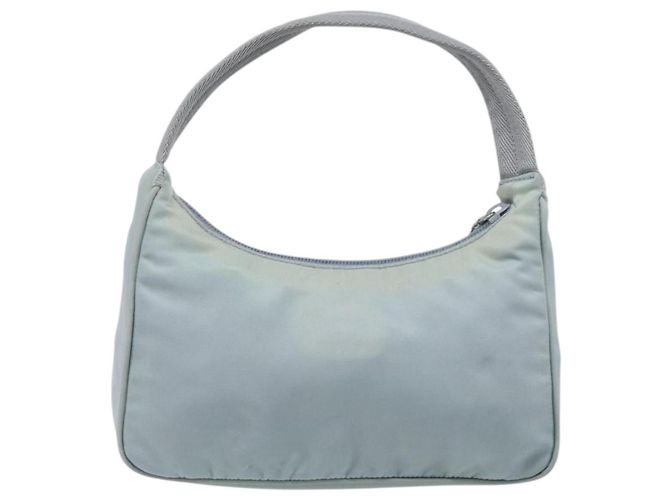 PRADA Accessory Pouch Nylon Light Blue Silver Auth 200143 Silvery - view 2