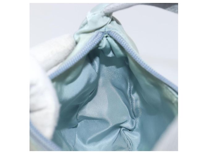 PRADA Accessory Pouch Nylon Light Blue Silver Auth 200143 Silvery - view 20
