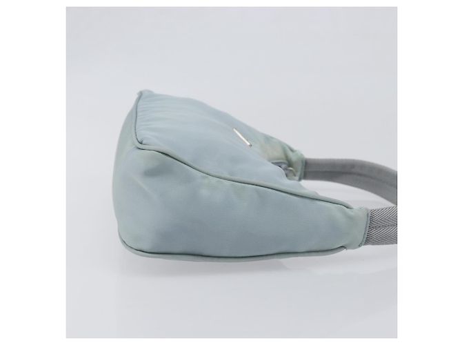 PRADA Accessory Pouch Nylon Light Blue Silver Auth 200143 Silvery - view 3