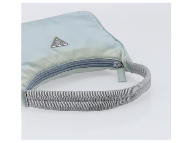PRADA Accessory Pouch Nylon Light Blue Silver Auth 200143 Silvery - view 7