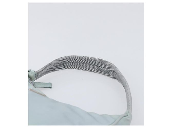 PRADA Accessory Pouch Nylon Light Blue Silver Auth 200143 Silvery - view 8