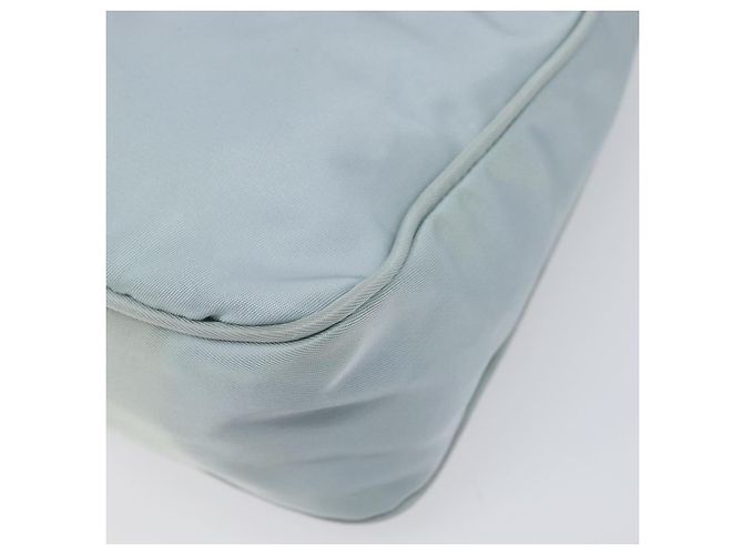 PRADA Accessory Pouch Nylon Light Blue Silver Auth 200143 Silvery - view 9