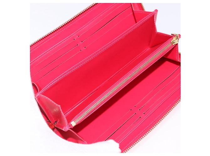LOUIS VUITTON Monogram Vernis Zippy Long Wallet Pink M93058 LV Auth 196066V Rosa - vista 9