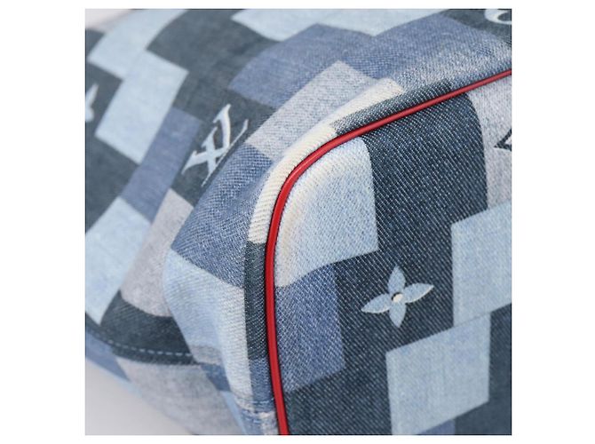 Saco Tote LOUIS VUITTON Monogram Denim Neverfull MM Azul M44981 LV Auth SW2668SM Monograma - vista 14