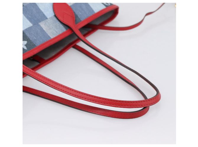 Saco Tote LOUIS VUITTON Monogram Denim Neverfull MM Azul M44981 LV Auth SW2668SM Monograma - vista 7