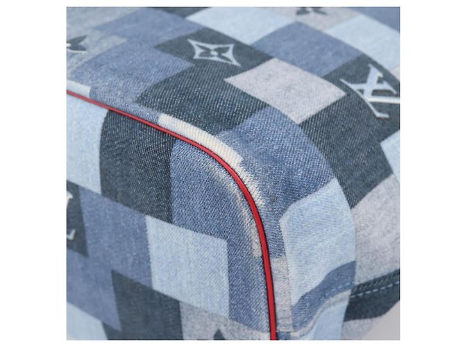 Saco Tote LOUIS VUITTON Monogram Denim Neverfull MM Azul M44981 LV Auth SW2668SM Monograma - vista 9
