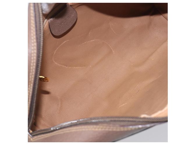Borsa GUCCI GG Supreme Web Sherry Line PVC Beige Gold 001 113 6472 Auth 199679 D'oro - vue 10